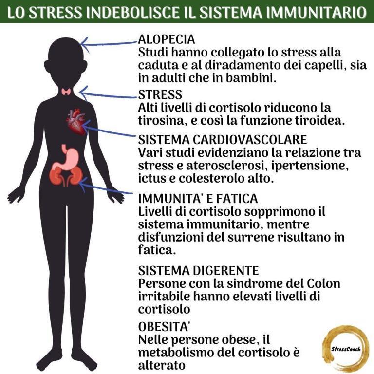 lo stress indebolisce il corpo, conseguenze fisiche dello stress sul corpo