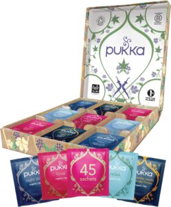 Pukka Herbs | Relax Selection Box | Selezione di tè e tisane rilassanti biologiche | Idea Regalo | 45 filtri