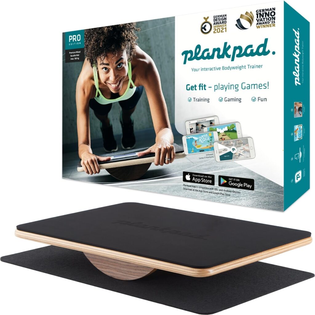 Plankpad PRO - Balance board interattivo per lallenamento completo planktrainer per i muscoli addominali con app giochi e allenamenti - cyclette per tutta la famiglia