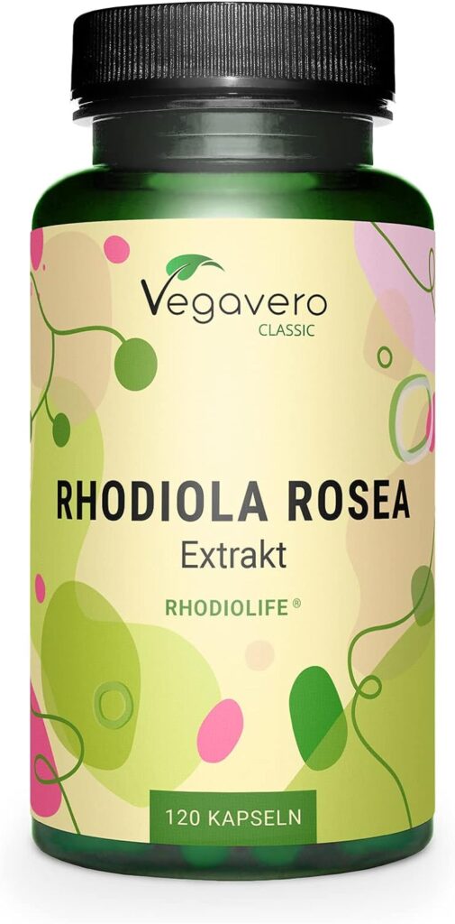 RHODIOLA ROSEA Vegavero® | 120 capsule | 1000 mg di Radice di Rodiola | 3% Rosavine e 1% Salidroside | per Buon Umore, Concentrazione e Memoria | Vegan