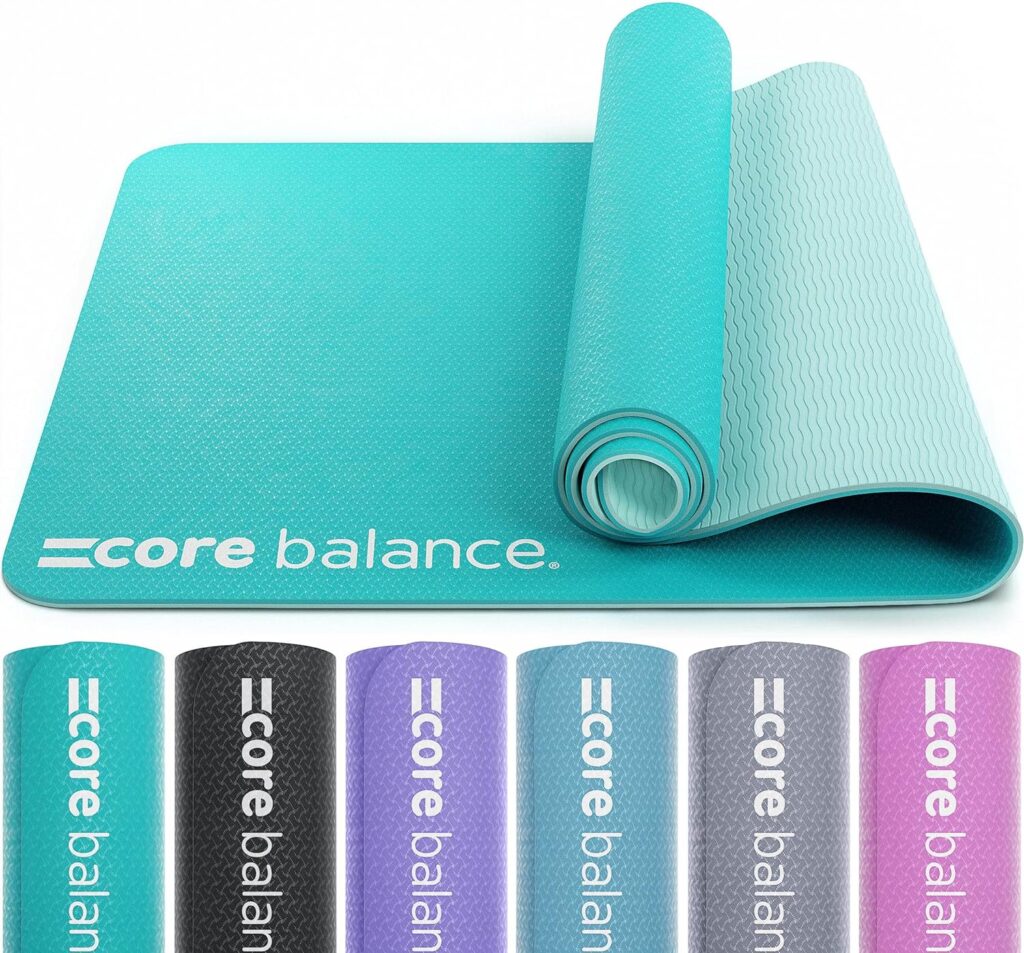 Core Balance Tappetino Yoga in TPE - Spessore 6mm Antiscivolo Ecologico Resistente per Pilates Fitness Tracolla da viaggio 183cm x 65cm - Disponibile in 6 colori